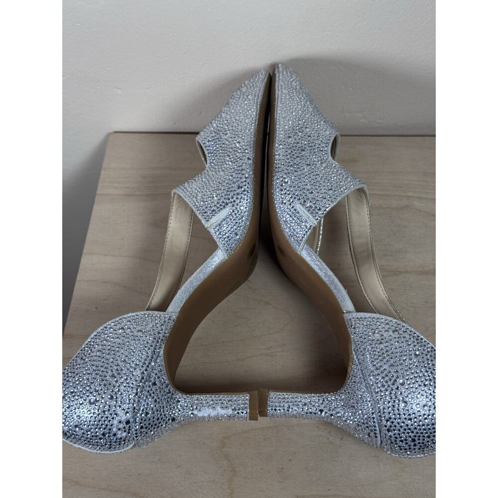 Alex Marie Womens Slingback Kitten Heels Rhinestones Pointed Toe Wedding 8.5 - Picture 6 of 9